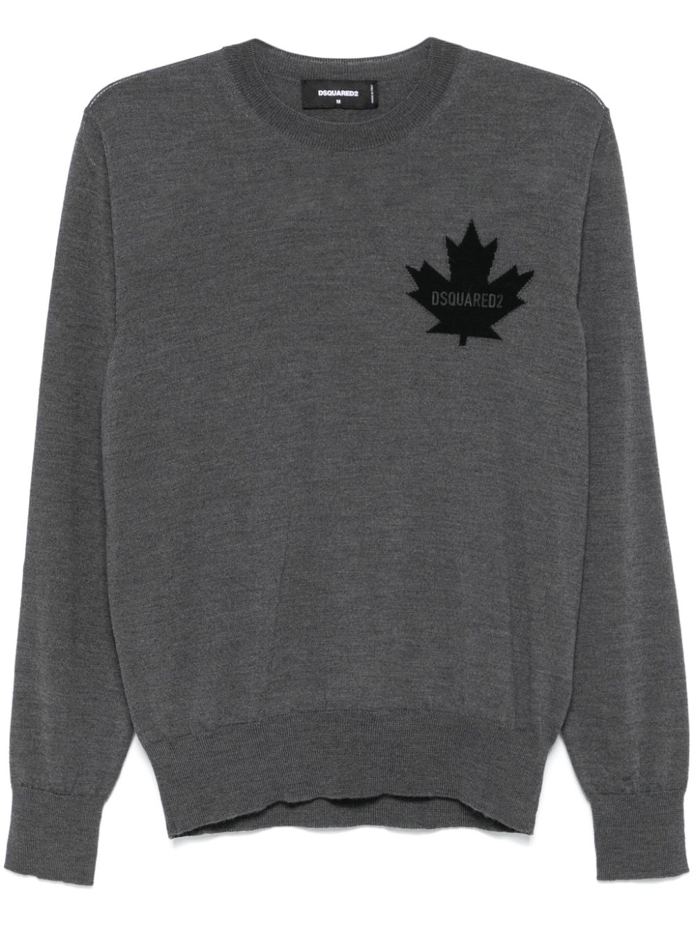 D2 leaf crew-neck sweater - 1