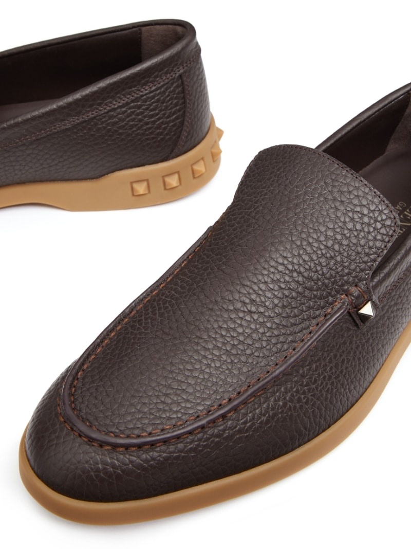 stud-detail leather loafers - 6