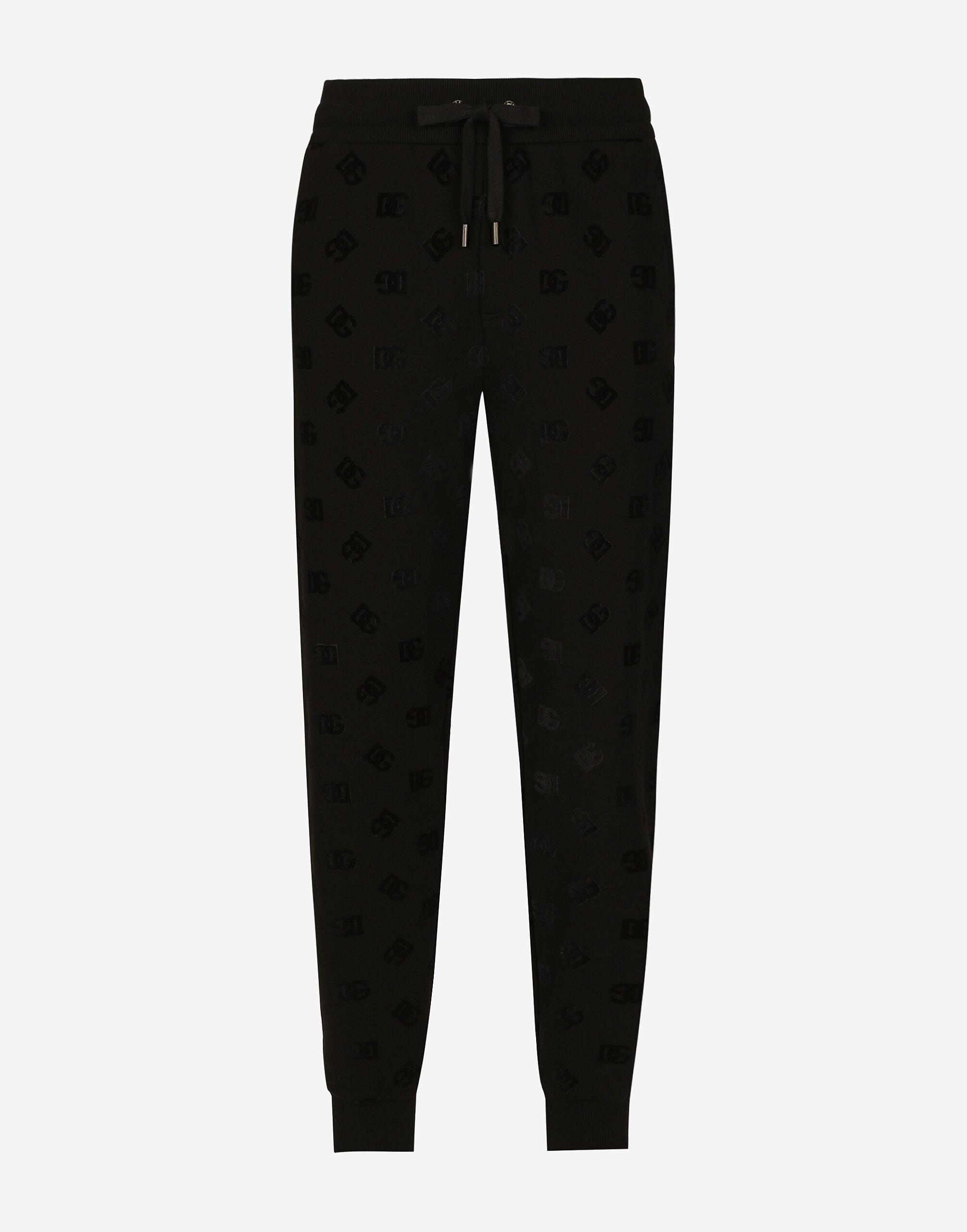 Jersey jogging pants with all-over DG logo print - 1