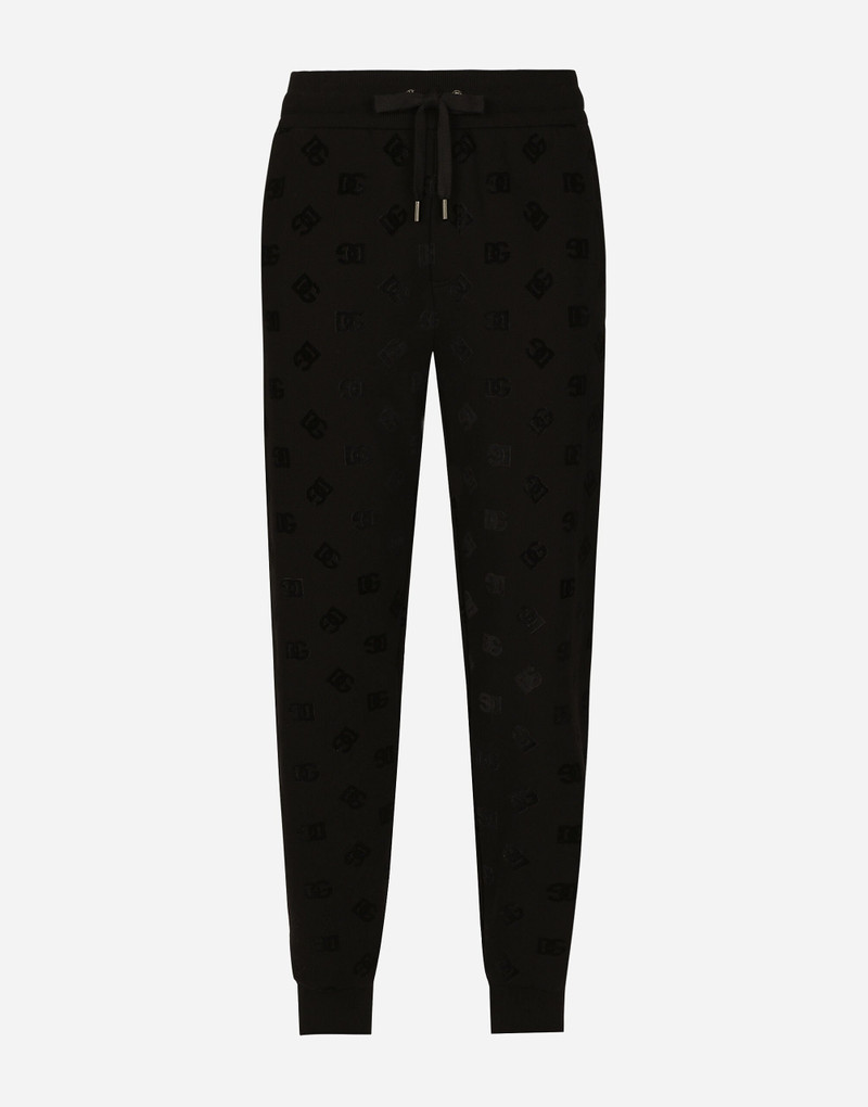 Jersey jogging pants with all-over DG logo print 1