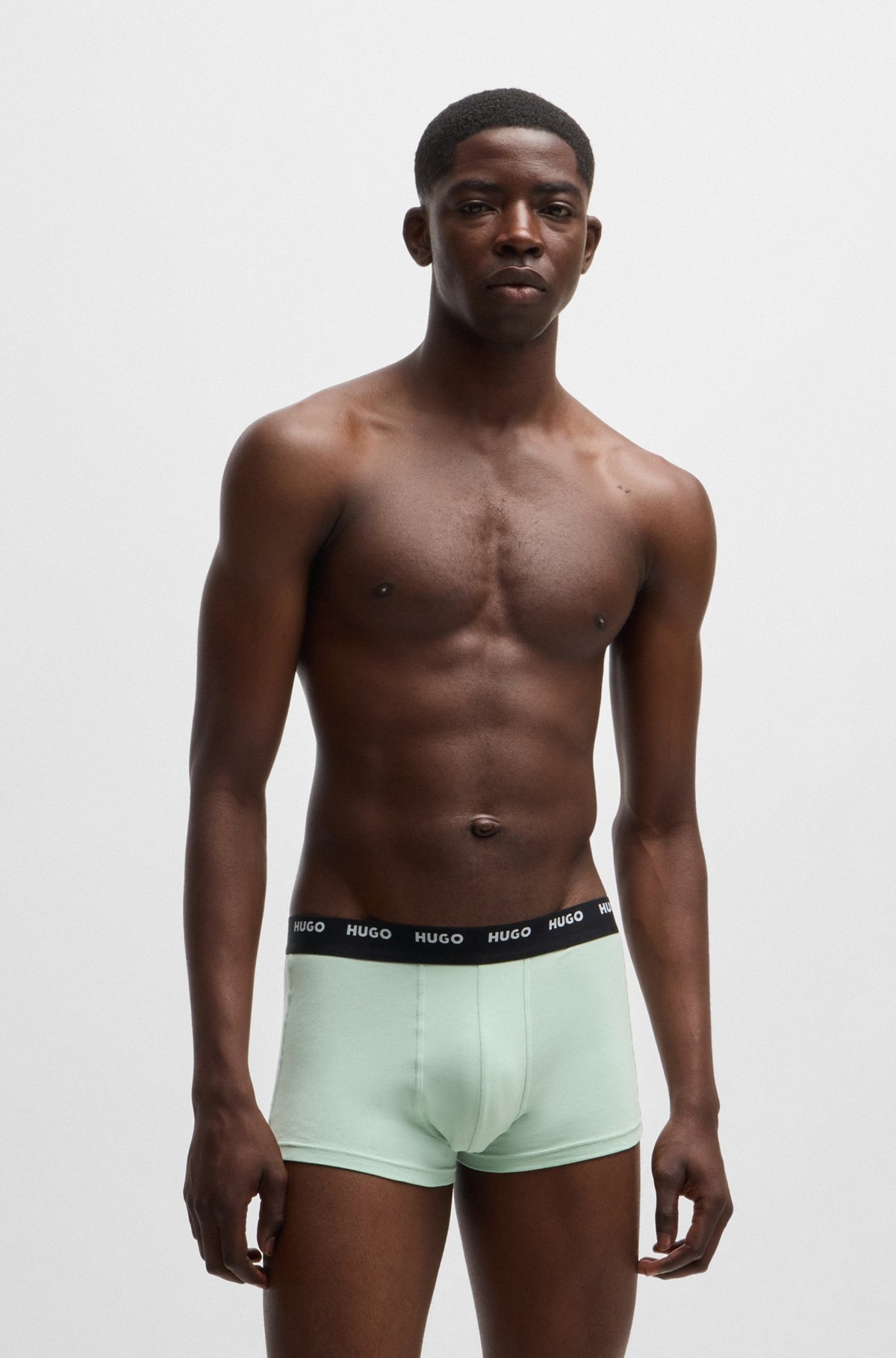 FIVE-PACK OF STRETCH-COTTON TRUNKS WITH LOGO WAISTBANDS - 7