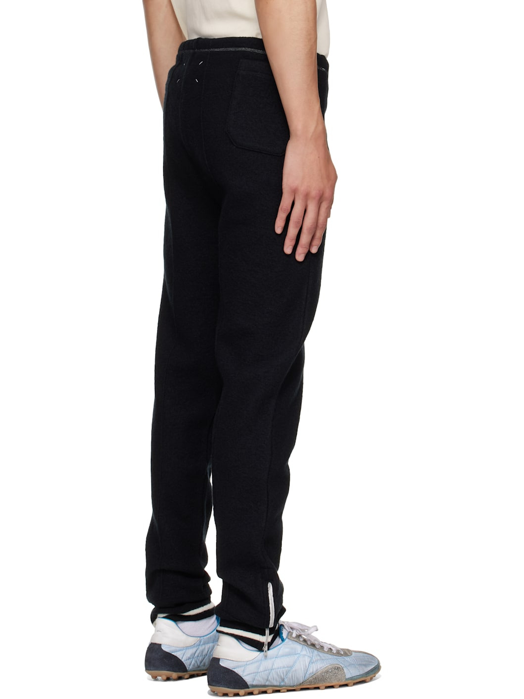 Black Wool Track Pants - 3