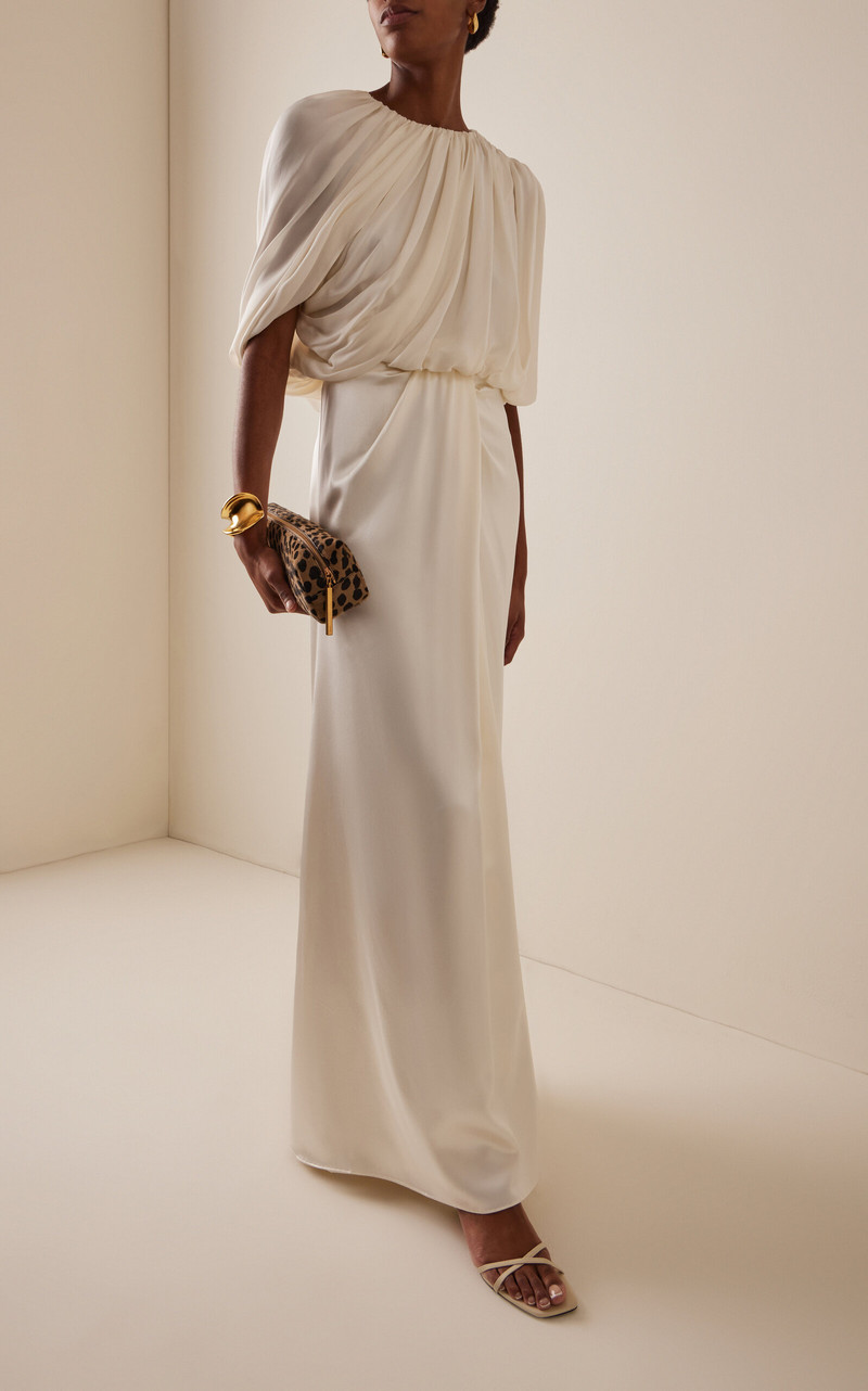Marie Draped Silk Top ivory 3