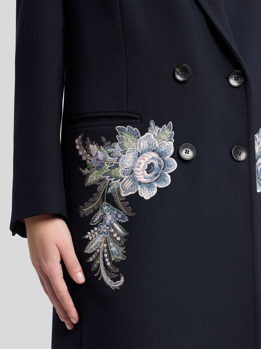 DOUBLE-BREASTED COAT WITH FLORAL EMBROIDERY - 2