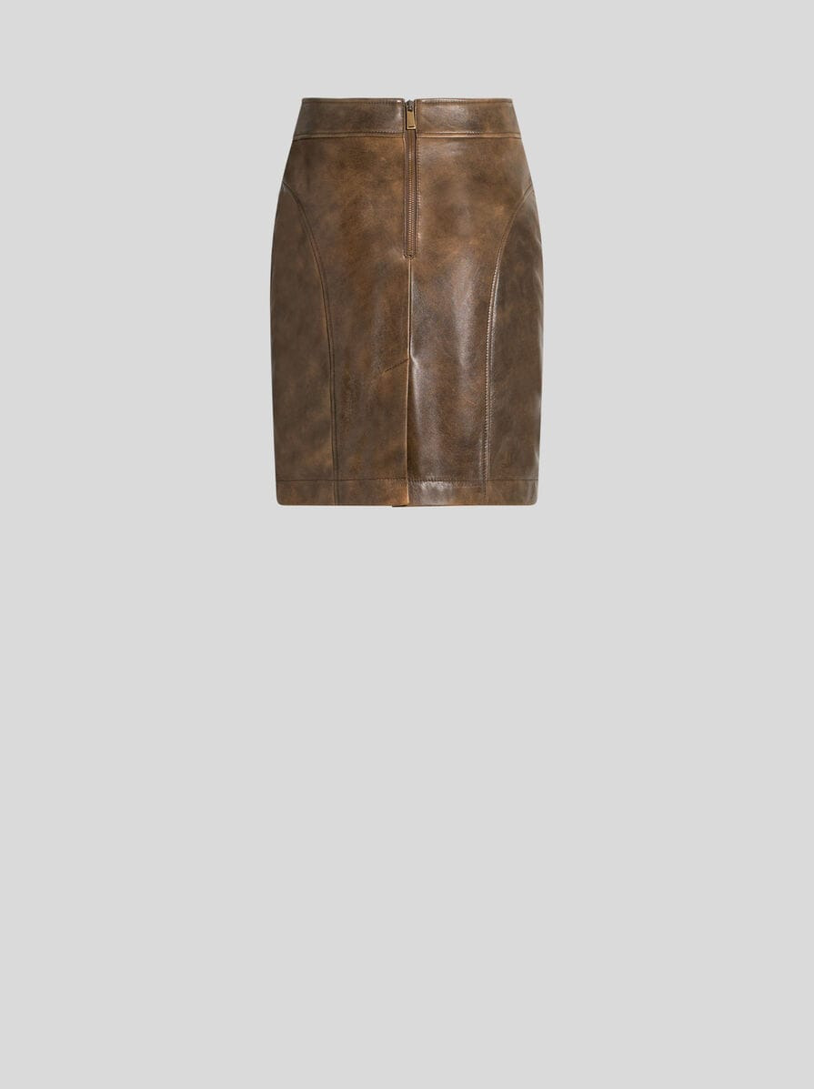 LEATHER SKIRT WITH INLAYS - 6