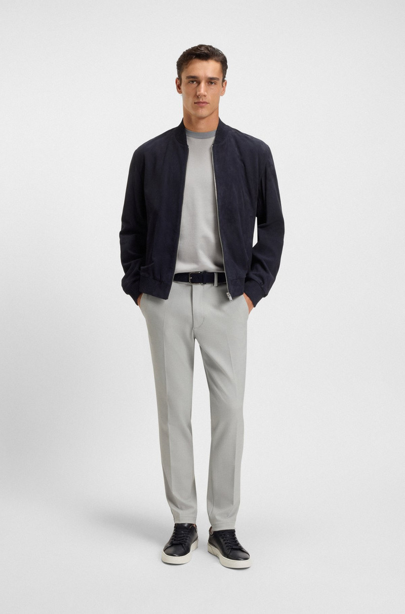 BOSS SLIM-FIT TROUSERS IN STAIN-REPELLENT STRETCH DOBBY outlook