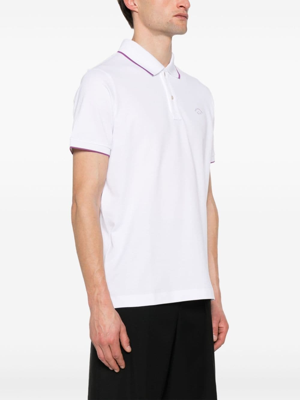 contrast-border polo shirt - 3