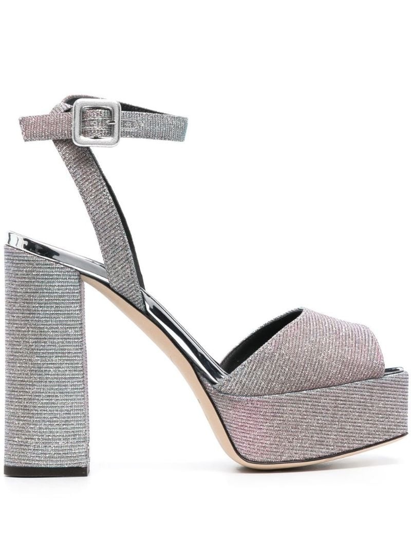 glitter-detail heeled 125mm sandals - 1