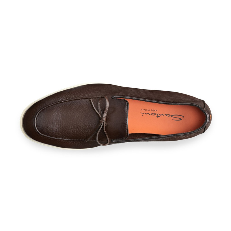 Men's dark brown leather loafer 4