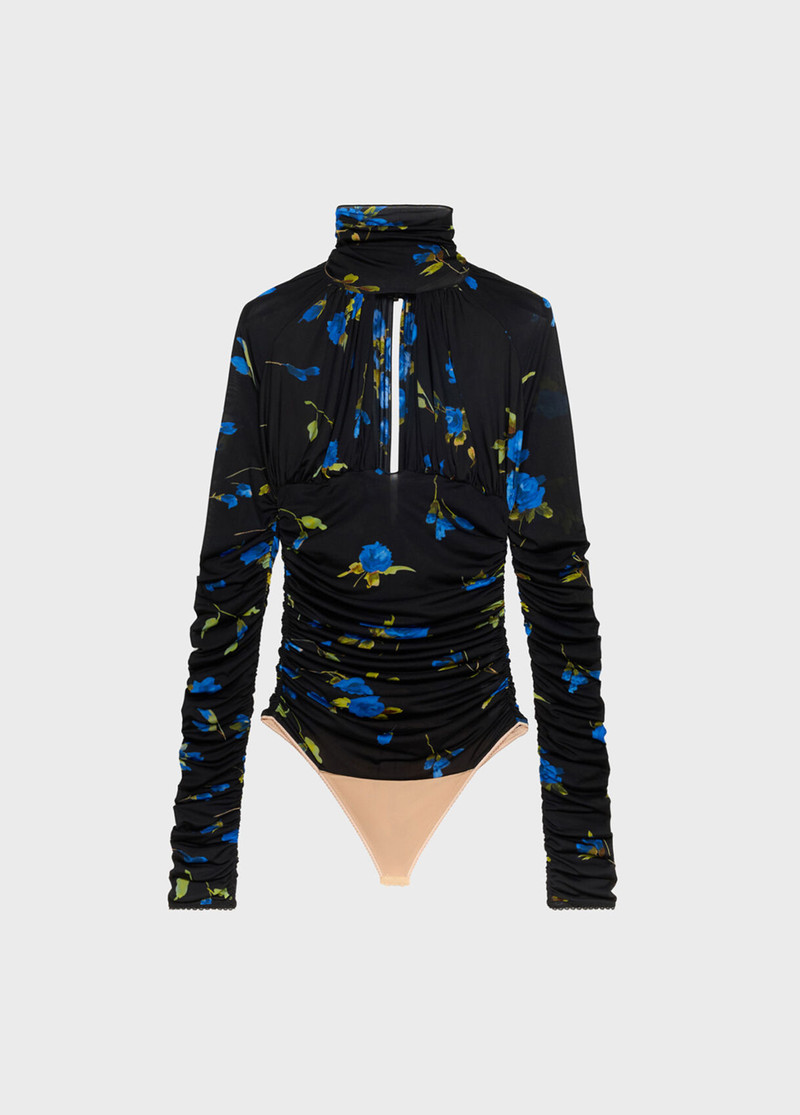 ROSE-PRINT JERSEY BODYSUIT WITH CUT-OUT 1