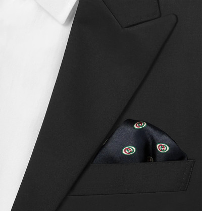 GUCCI Logo-Print Silk-Twill Pocket Square outlook