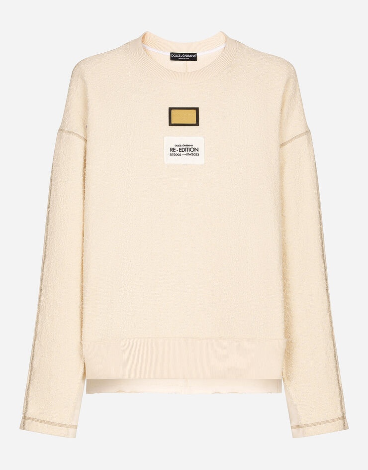 Re-Edition label patchwork jersey sweatshirt - 1