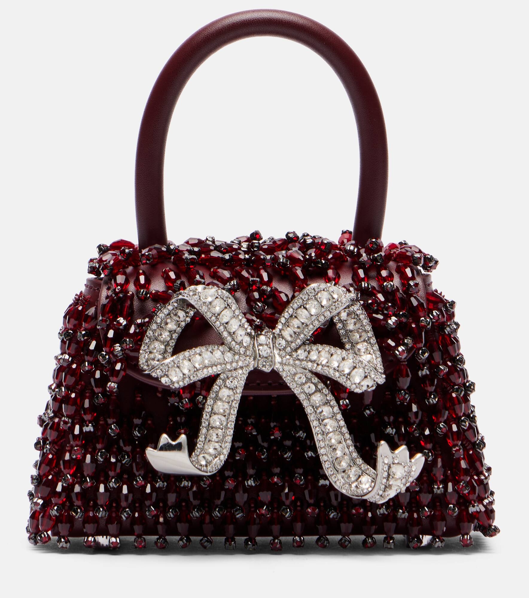 Bow Micro beaded leather tote bag - 1