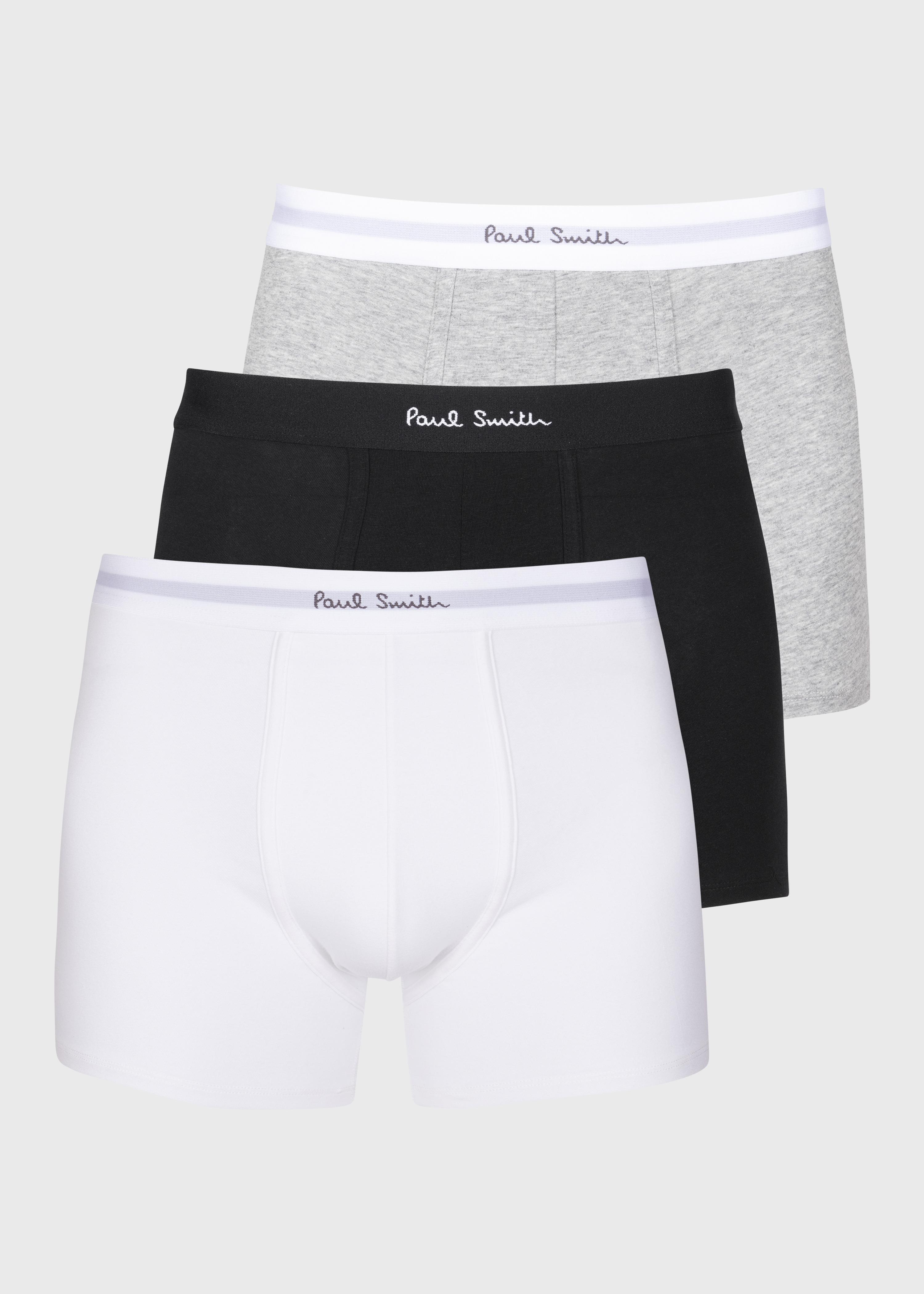 White, Black And Grey Long Boxer Briefs Three Pack - 1