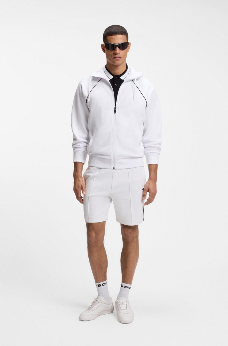 BOSS PIPING-DETAIL ZIP-UP HOODIE IN A COTTON BLEND outlook