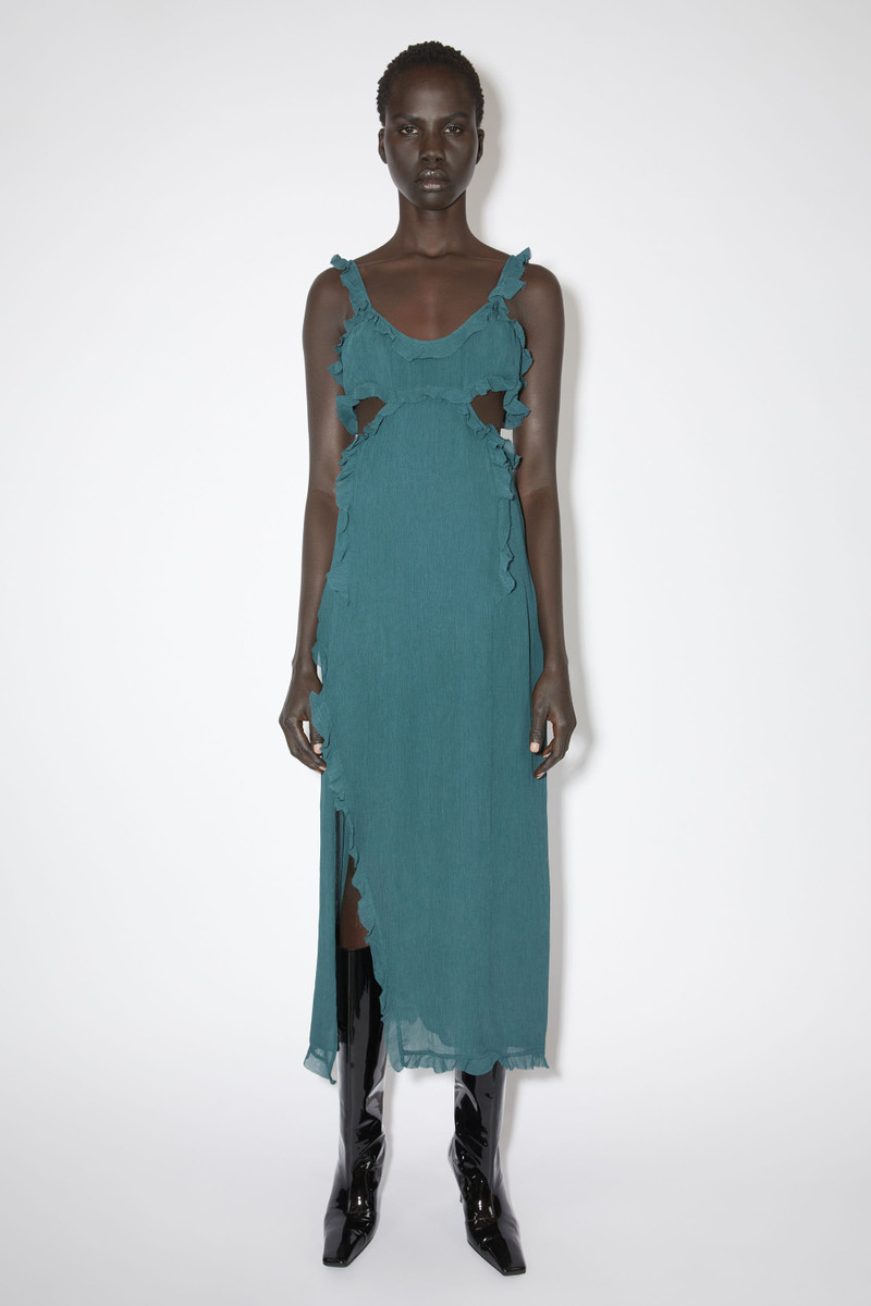 Acne Studios Ruffle slip dress - Petrol blue outlook