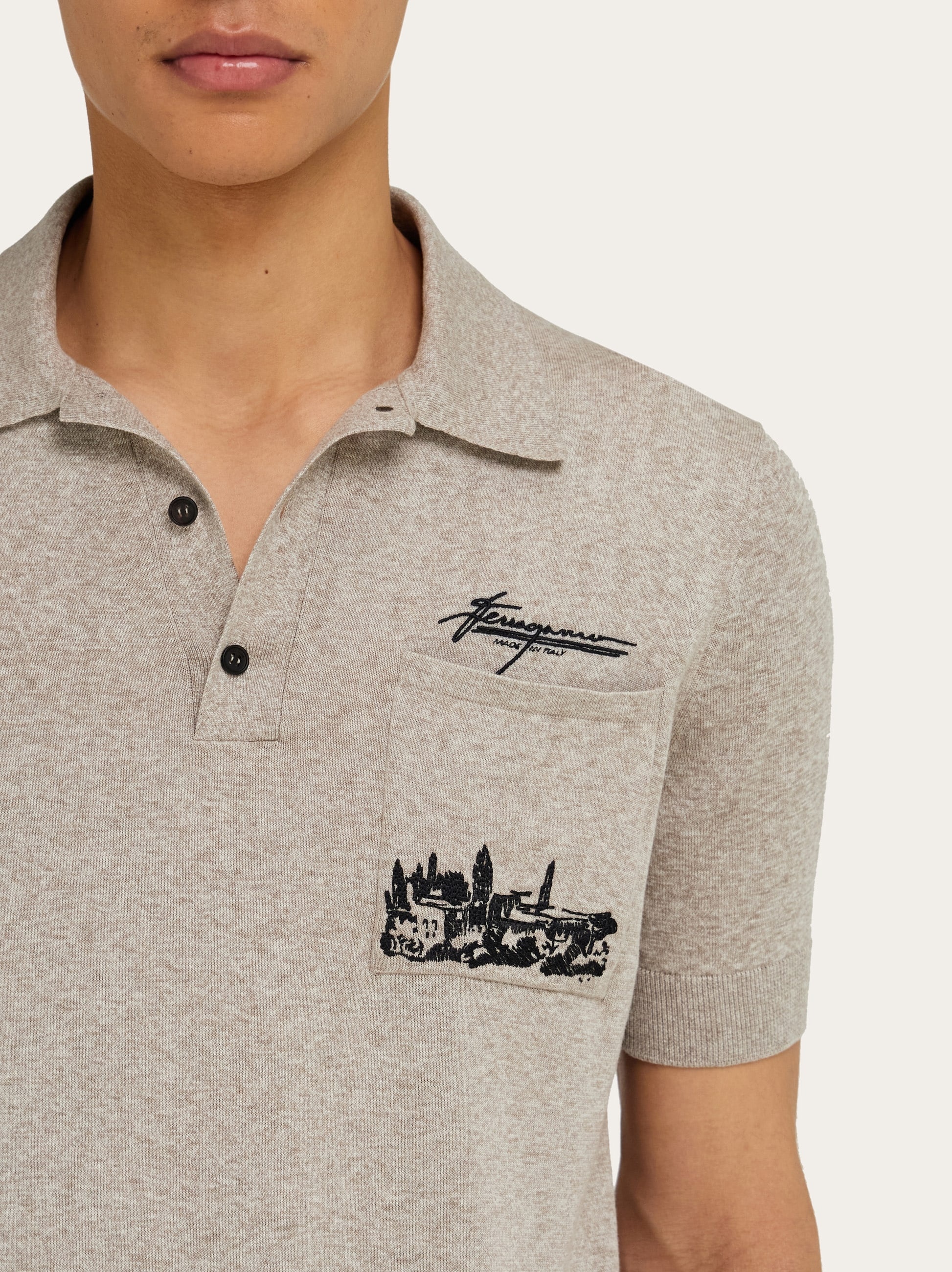 Back to Earth - Tuscany print polo shirt - 4