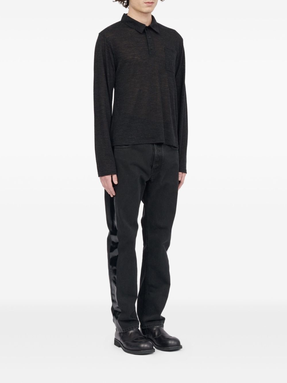 long-sleeve polo shirt - 3