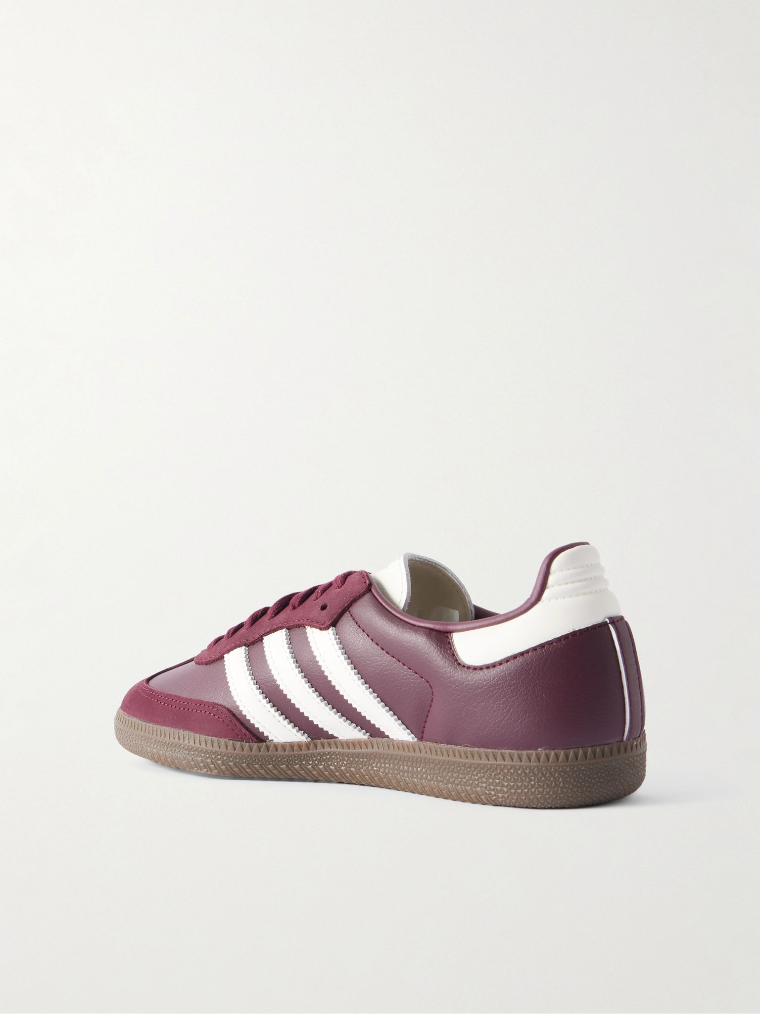Samba OG Nubuck-Trimmed Leather Sneakers Burgundy - 4