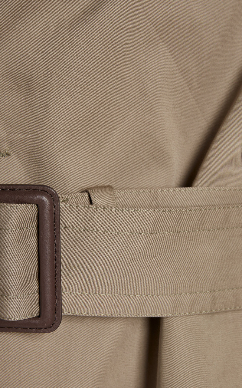 Folded Double-Breasted Cotton Trench Coat neutral 5