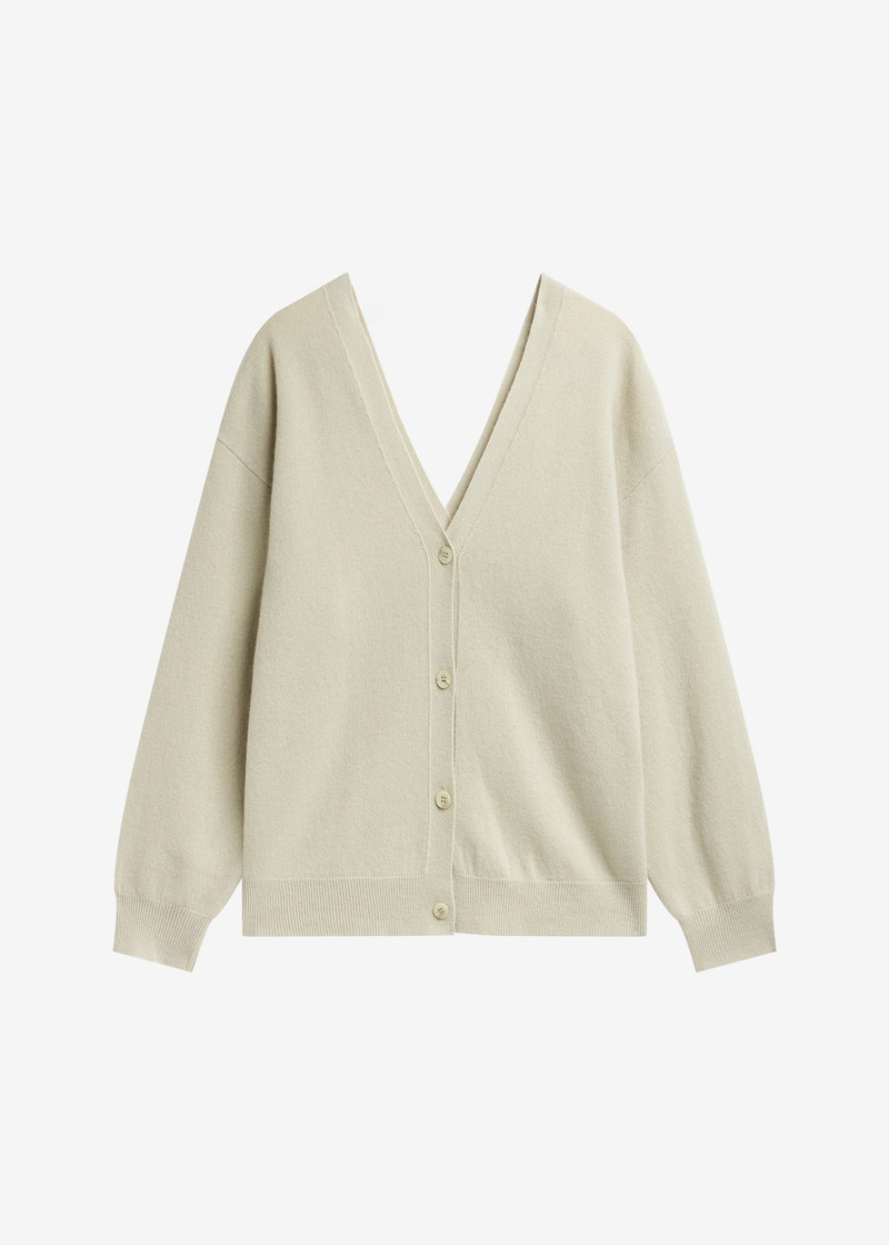 Lachen Double-Sided Wool Cardigan - Light Beige 1