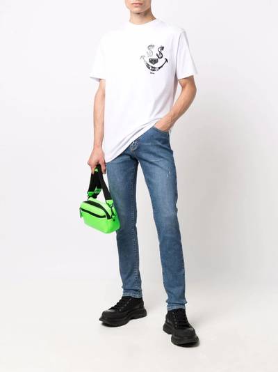 PHILIPP PLEIN embroidered-logo slim-cut jeans outlook