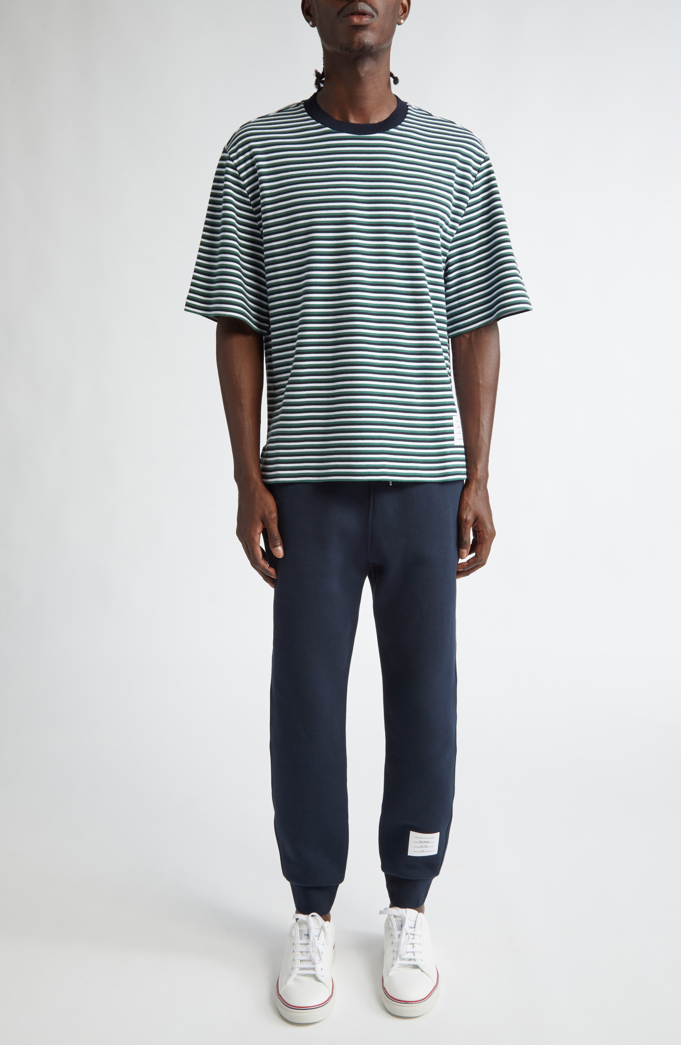 Thom Browne Colorblock Cotton Joggers in Navy at Nordstrom - 2