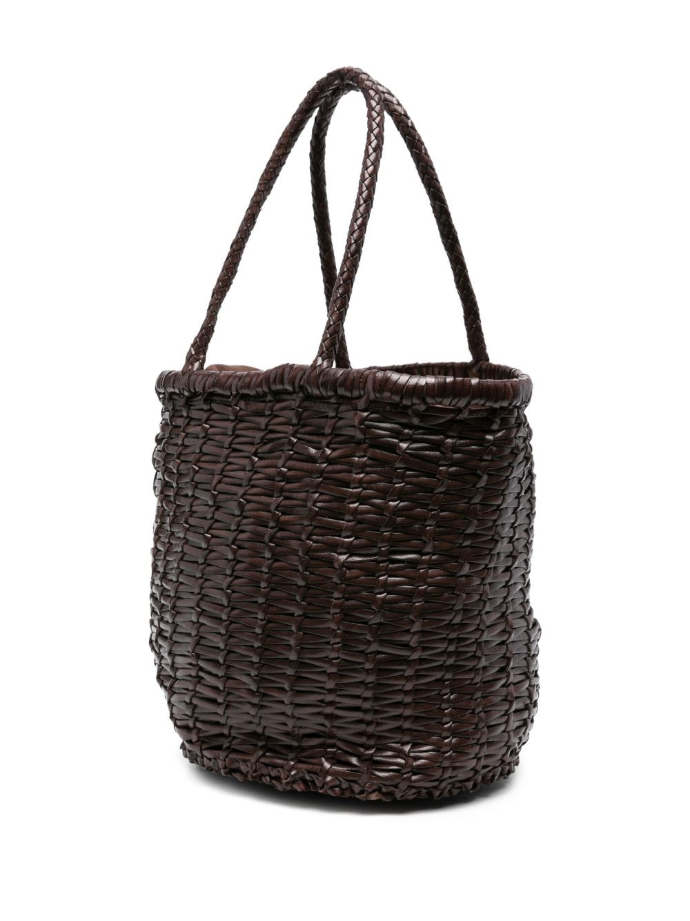 woven-leather bucket bag - 3