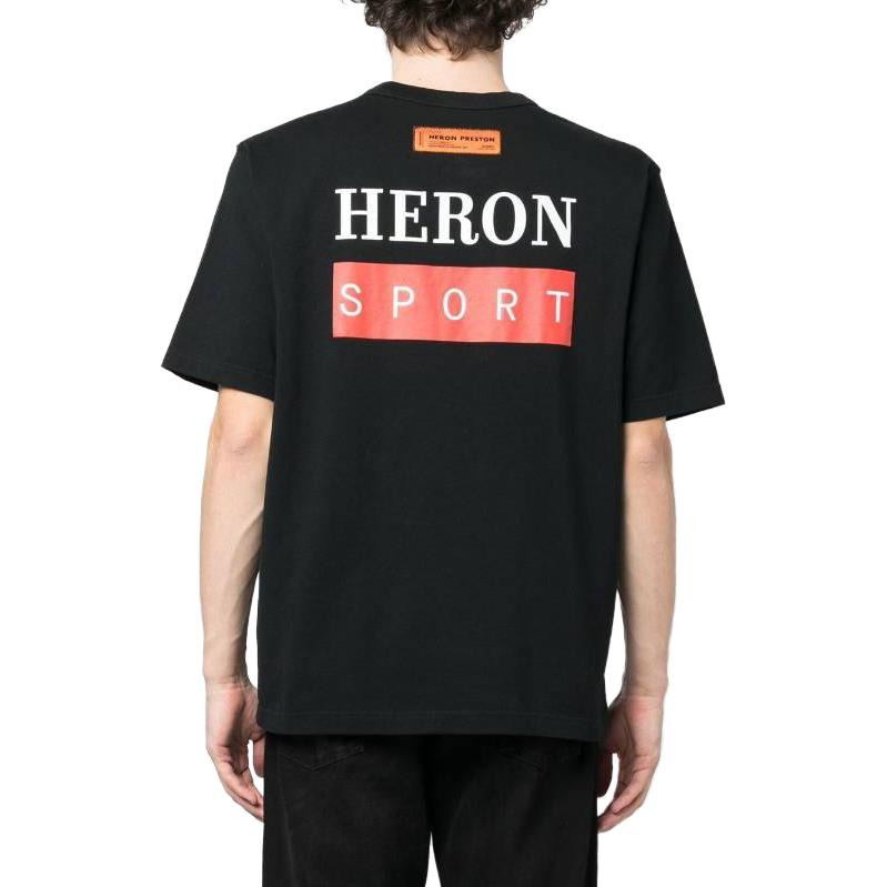 HERON PRESTON SS23 Crewneck T-shirt 'Black' HMAA032S23JER0101025 - 2