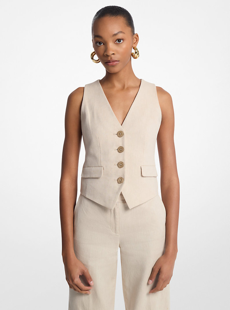 Linen and Cotton Twill Vest 1