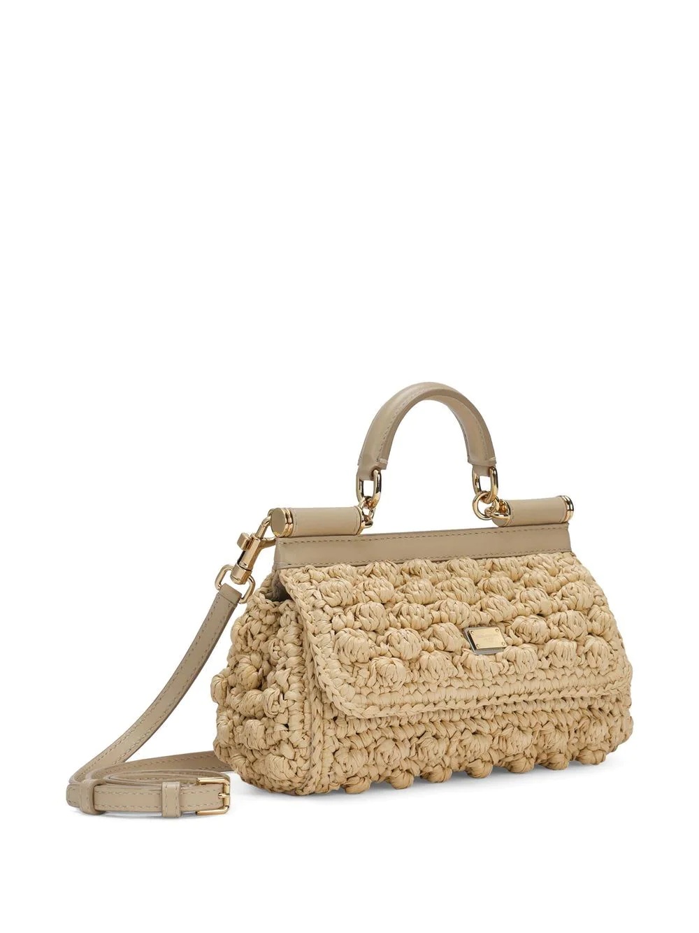 small Sicily raffia tote bag - 4