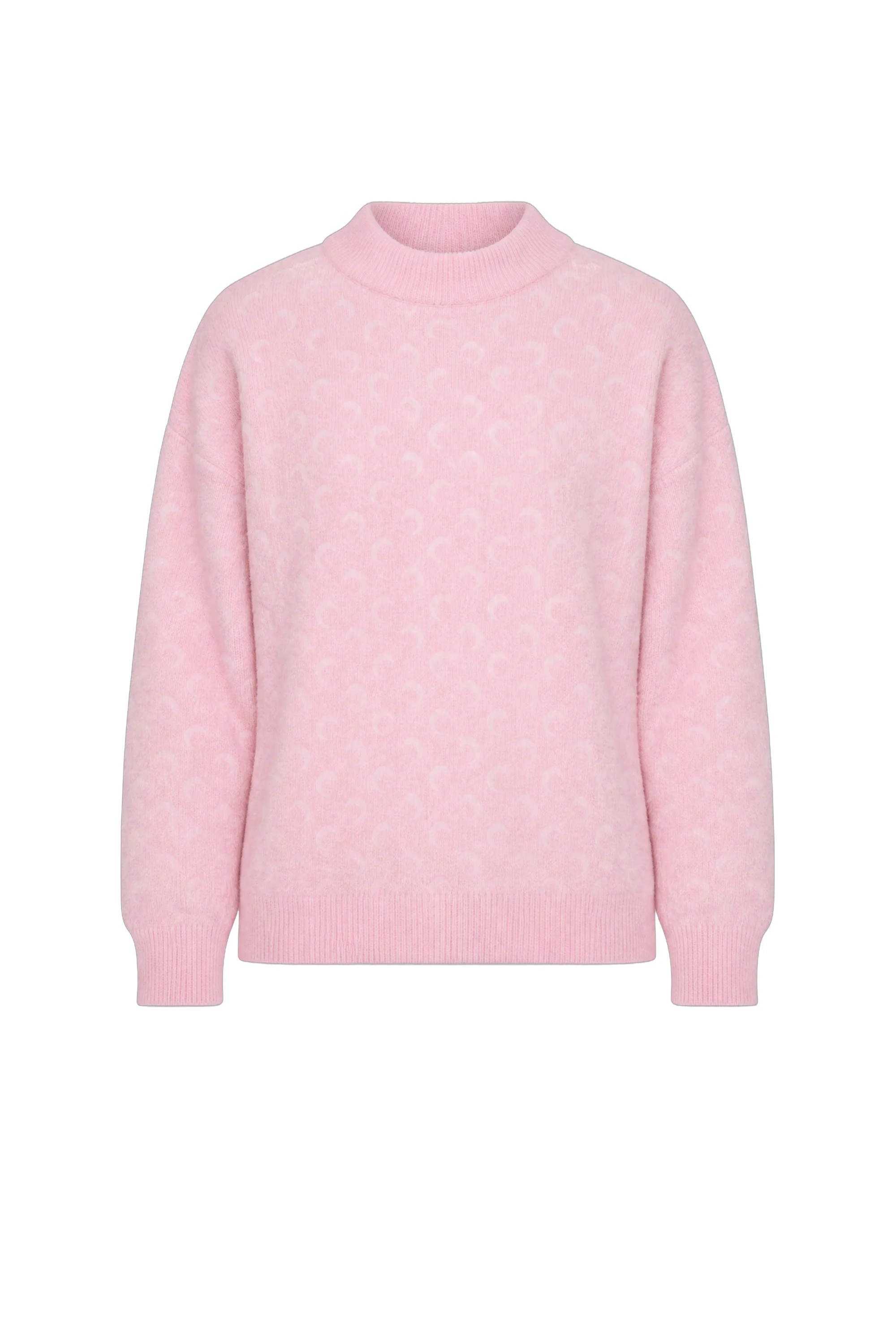 FLUFFY MOON JACQUARD KNIT CREWNECK SWEATER - 1