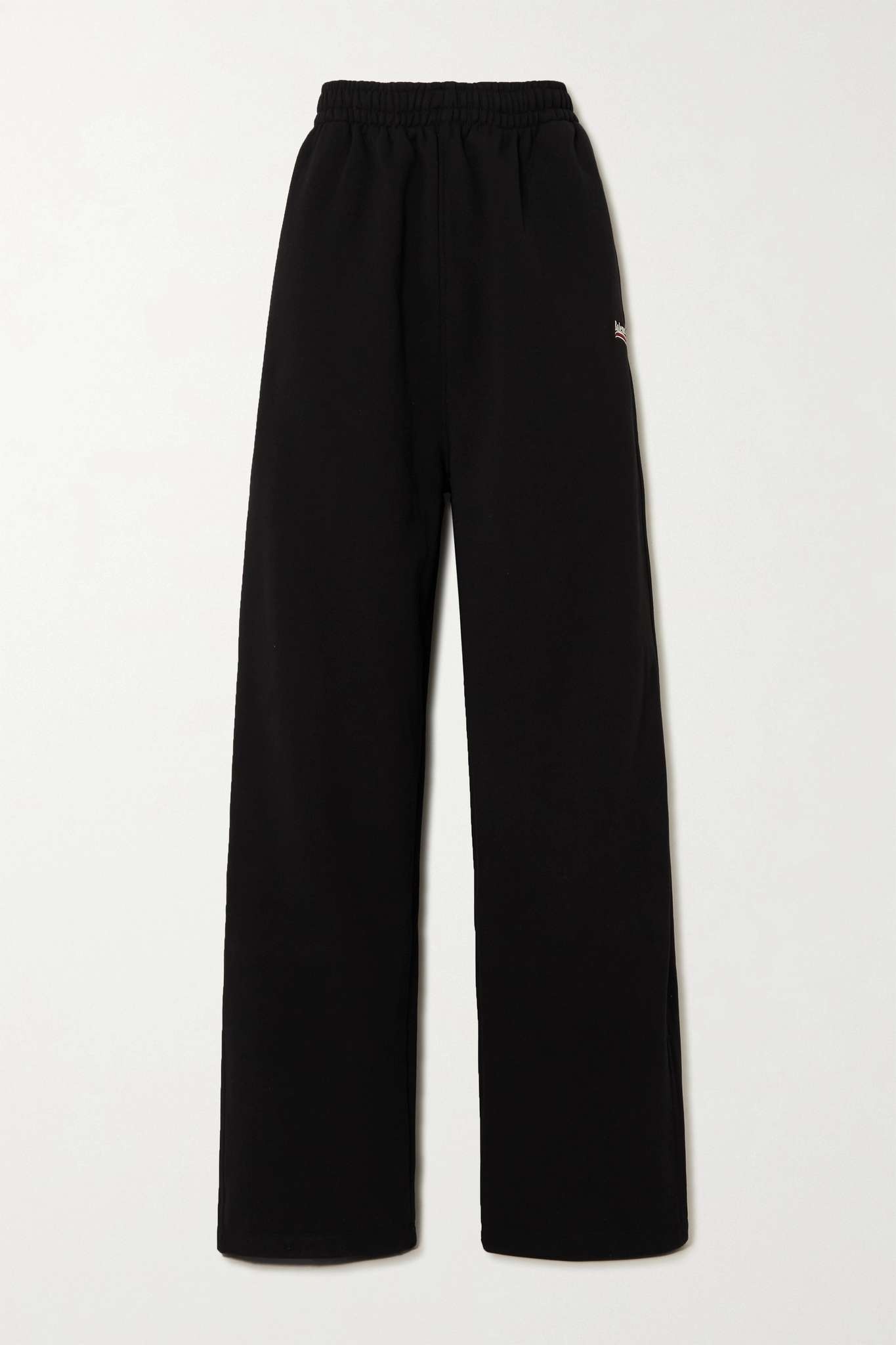 Embroidered cotton-jersey track pants - 1