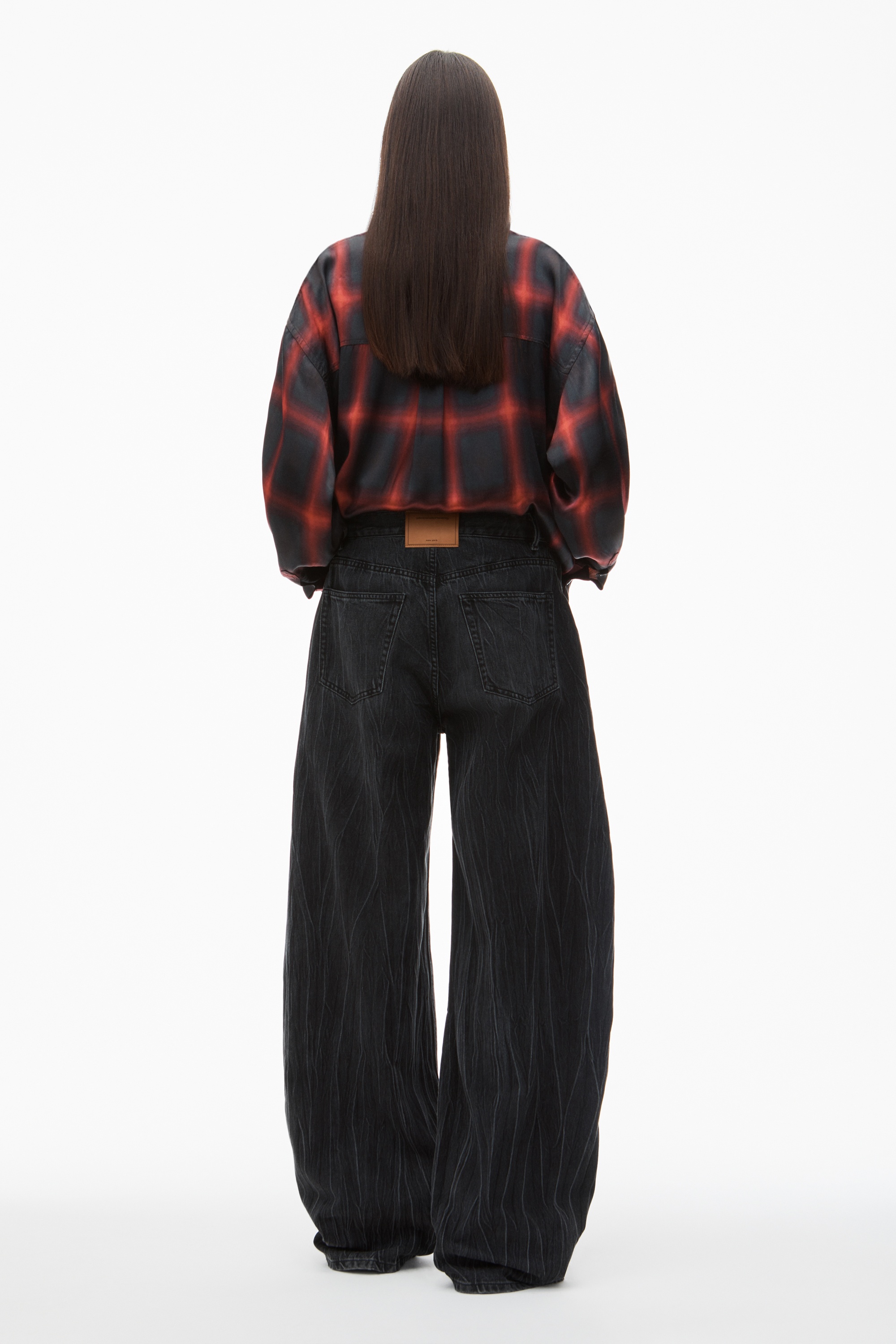 creased cotton ballon jeans - 4