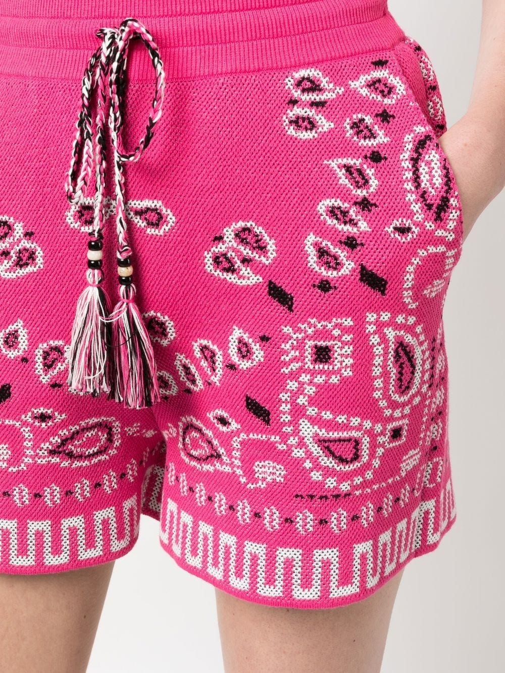 bandana-print pique shorts - 5