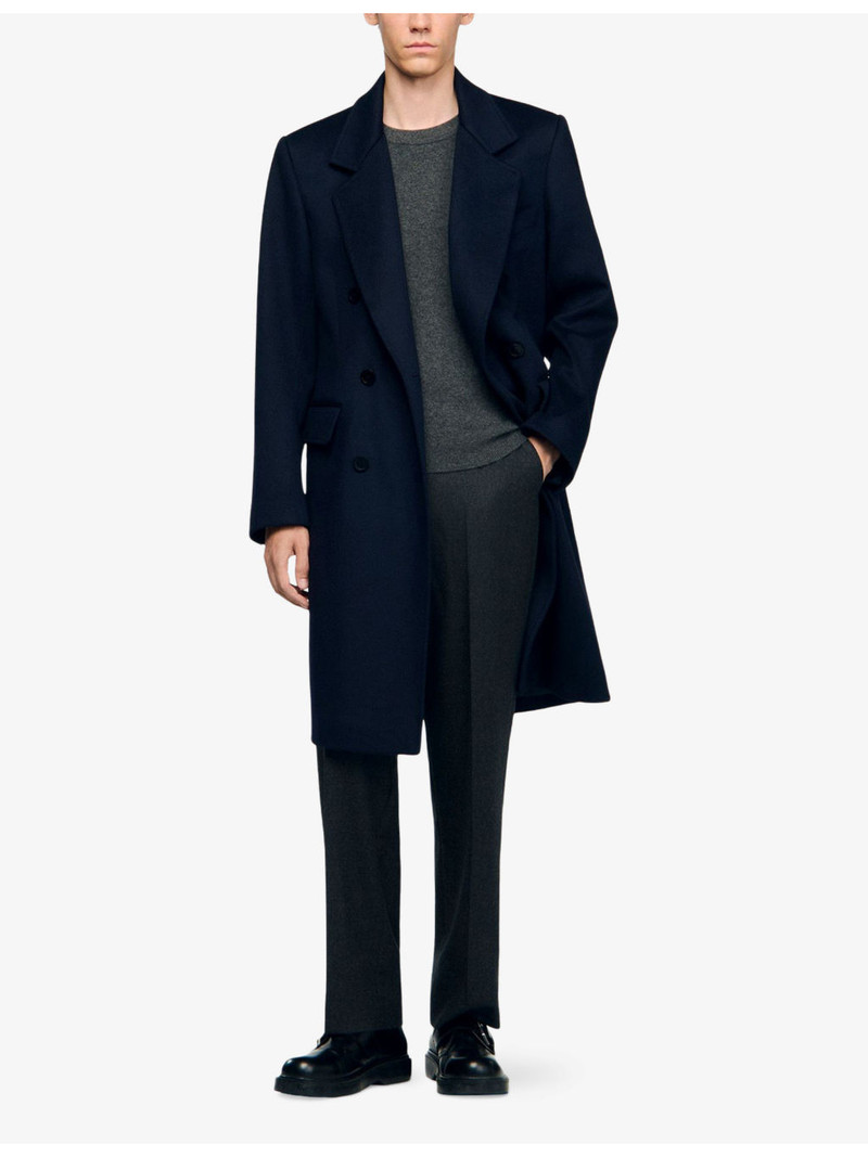 Sandro Button-Up Regular-Fit Wool And Cashmere-Blend Coat outlook