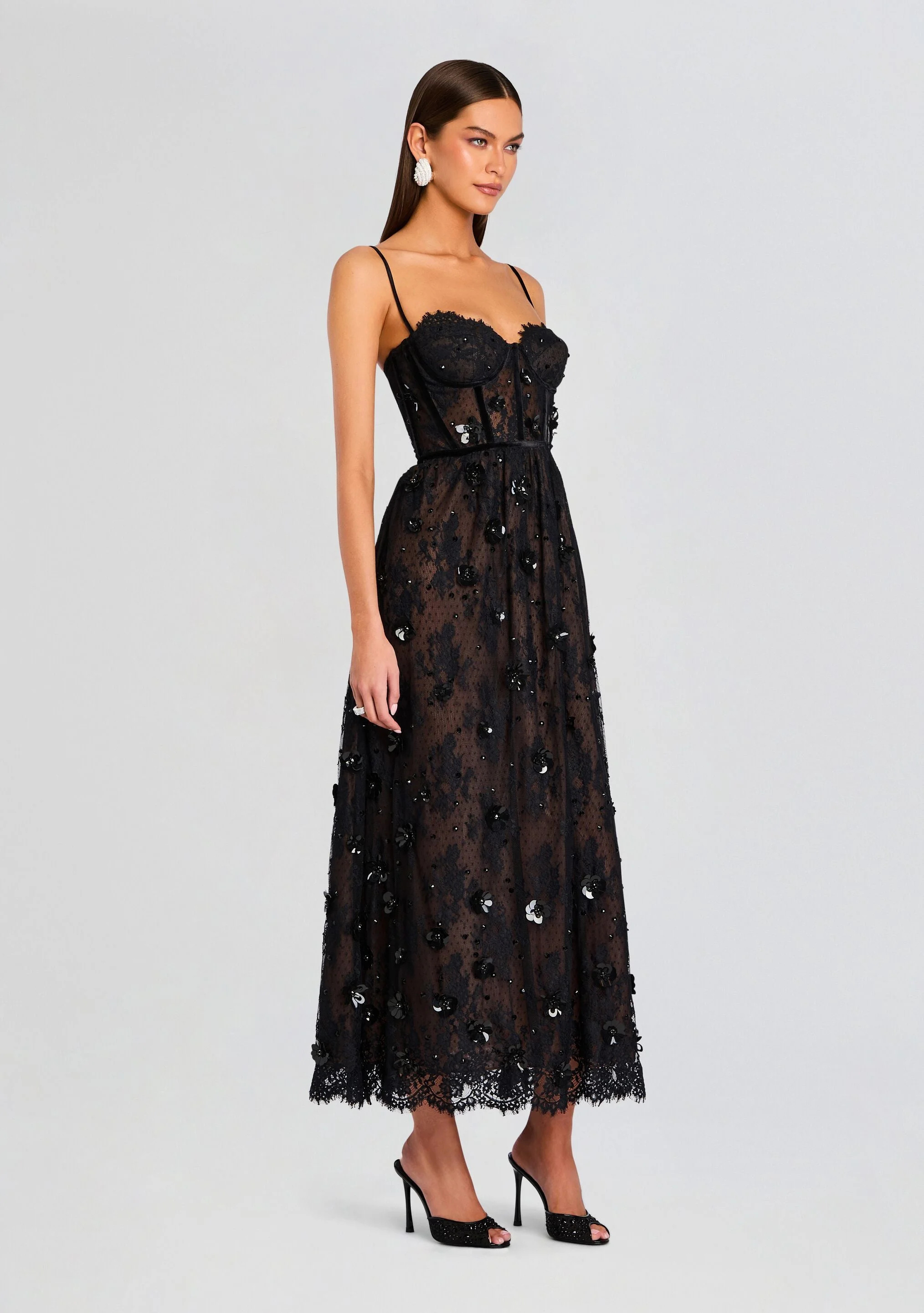 chinese dress ladies Delaina Sequin Lace Dress  Retrofete