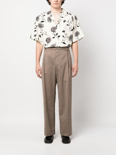 Lemaire stripe-pattern belted-waist trousers outlook