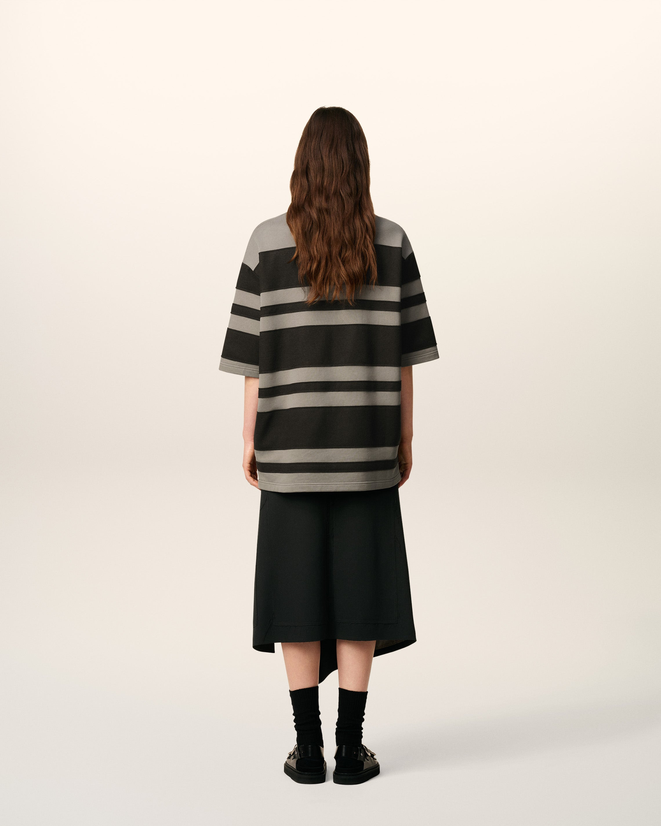 GREY COTTON AMI DE COEUR STIPED POLO - 5