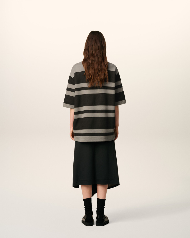 GREY COTTON AMI DE COEUR STIPED POLO 5