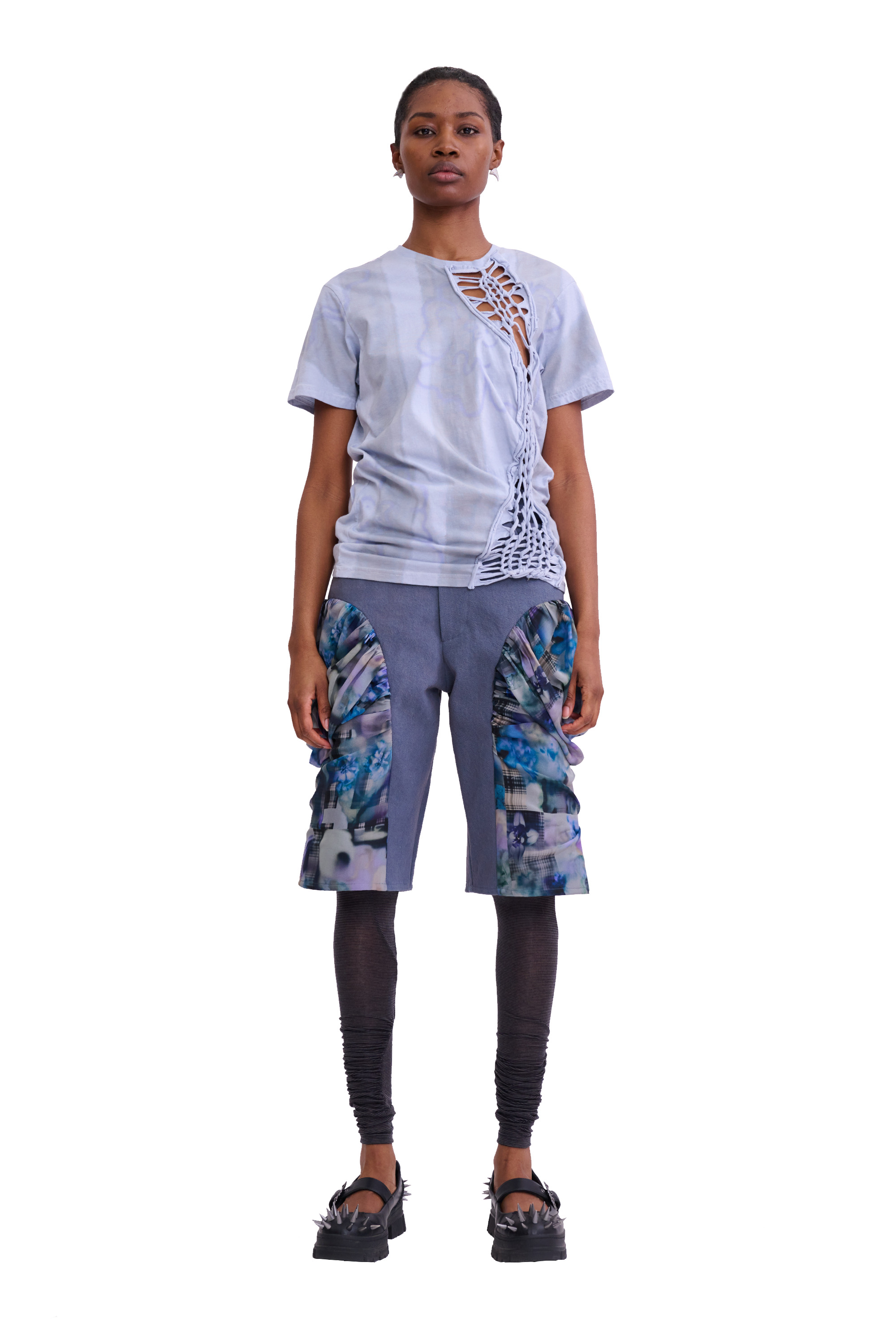 STORM BLUE FLOWER STRIPE TOSH TEE - 1