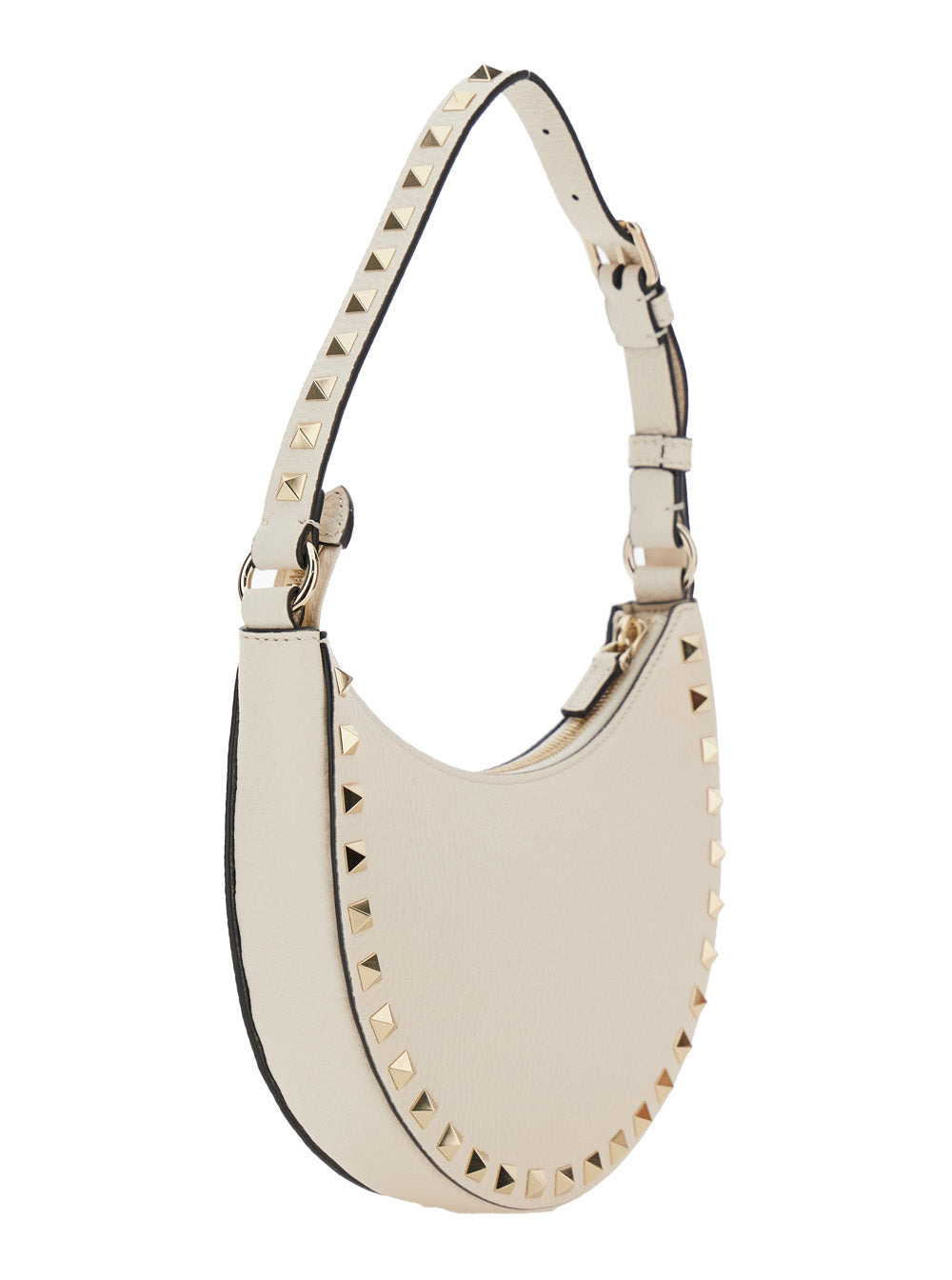 Valentino Garavani Women 'Rockstud' White Mini Bag With Rockstud Embellishments And Adjustable Shoul - 3