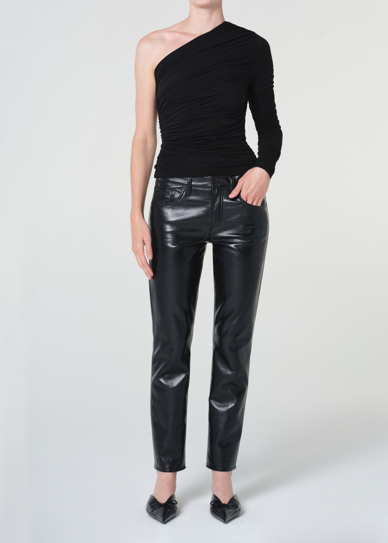 AGOLDE COCKTAIL ANKLE JEAN (RECYCLED LEATHER) IN DETOX outlook