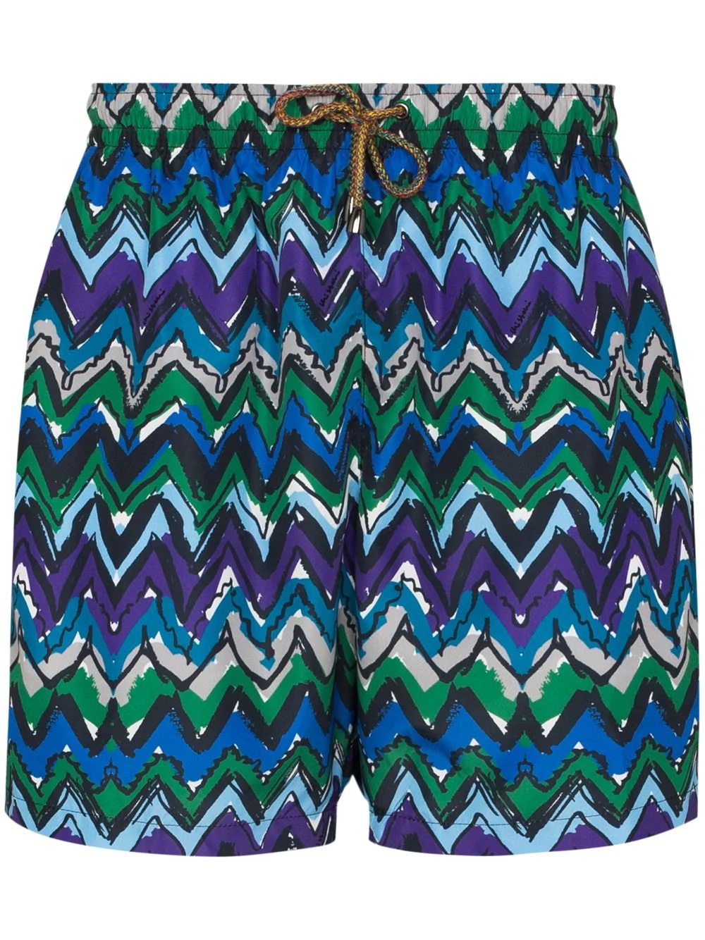 zigzag-print swim shorts - 1