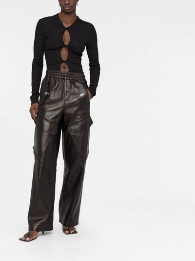 Dion Lee wide-leg leather trousers outlook