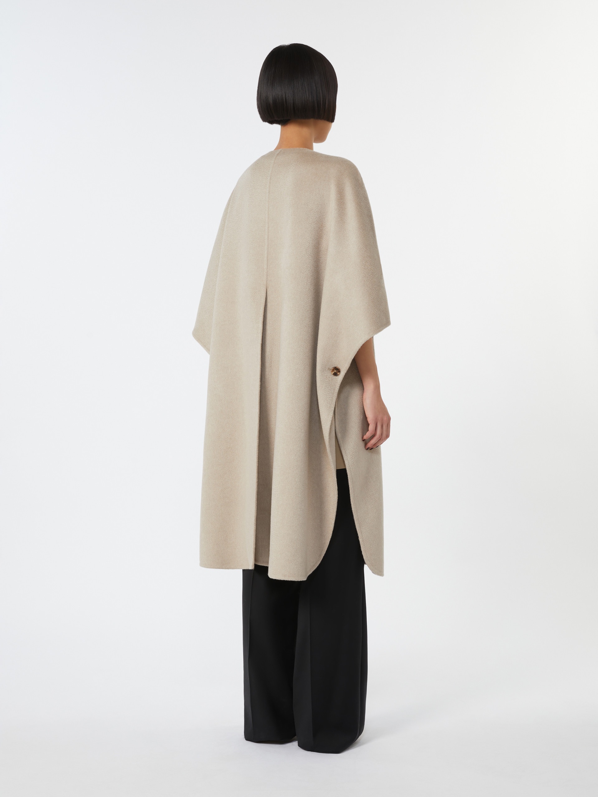 MORIANA Long cape in cashmere drap - 4
