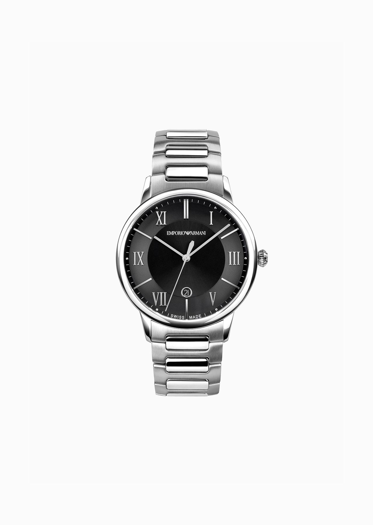 Swiss Made Three-Hand Date Stainless Steel Watch - 1