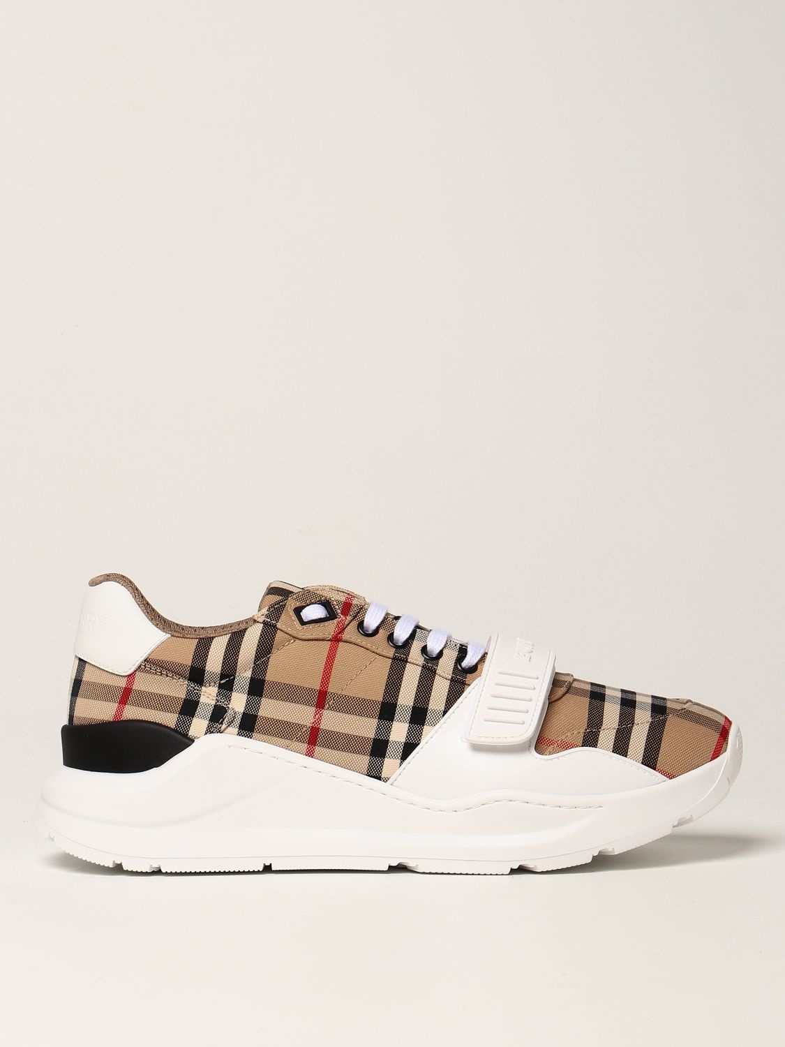 Burberry cotton sneakers with check pattern - 1