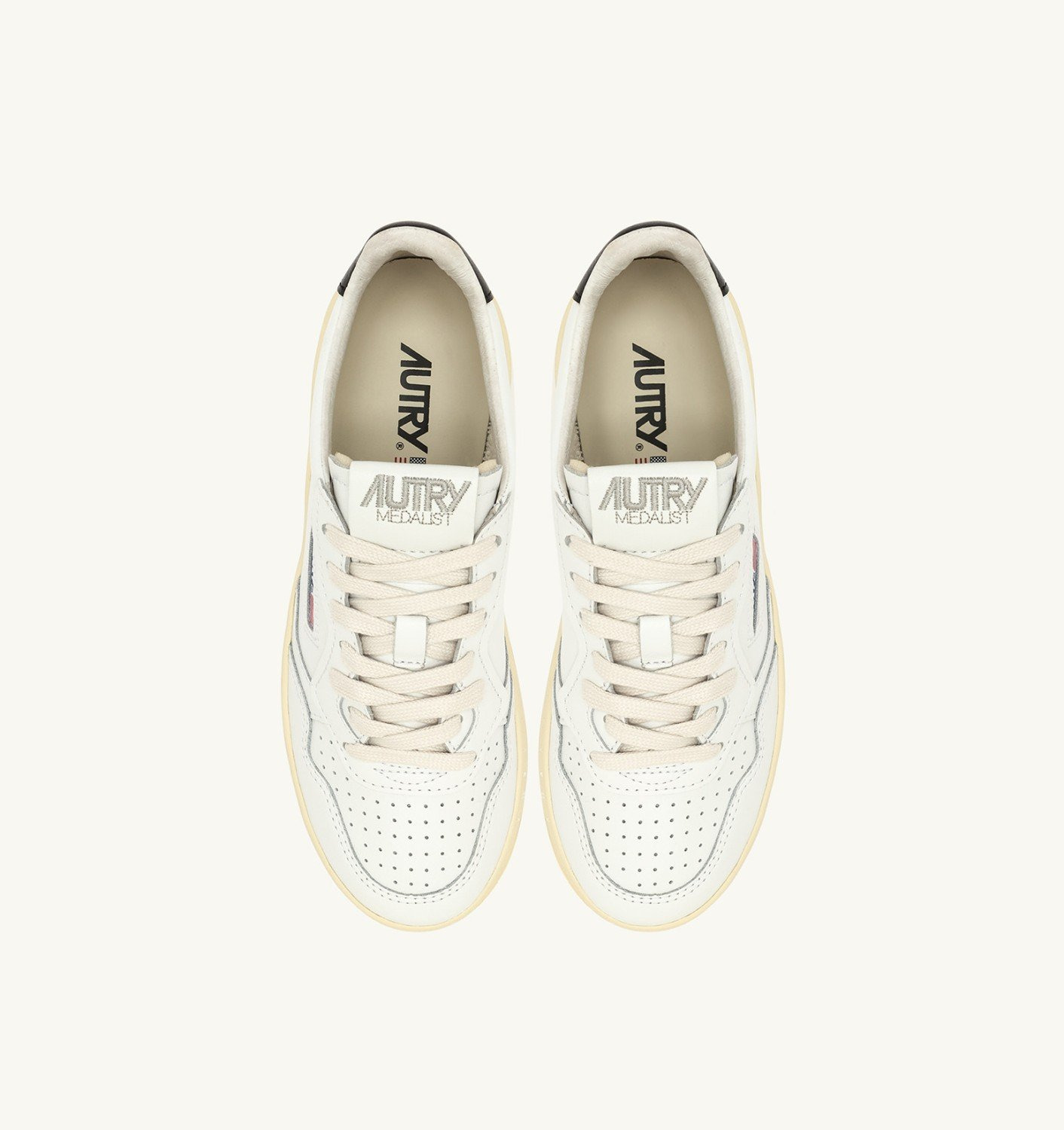 MEDALIST PLATFORM SNEAKERS IN WHITE AND BLACK LEATHER - 5