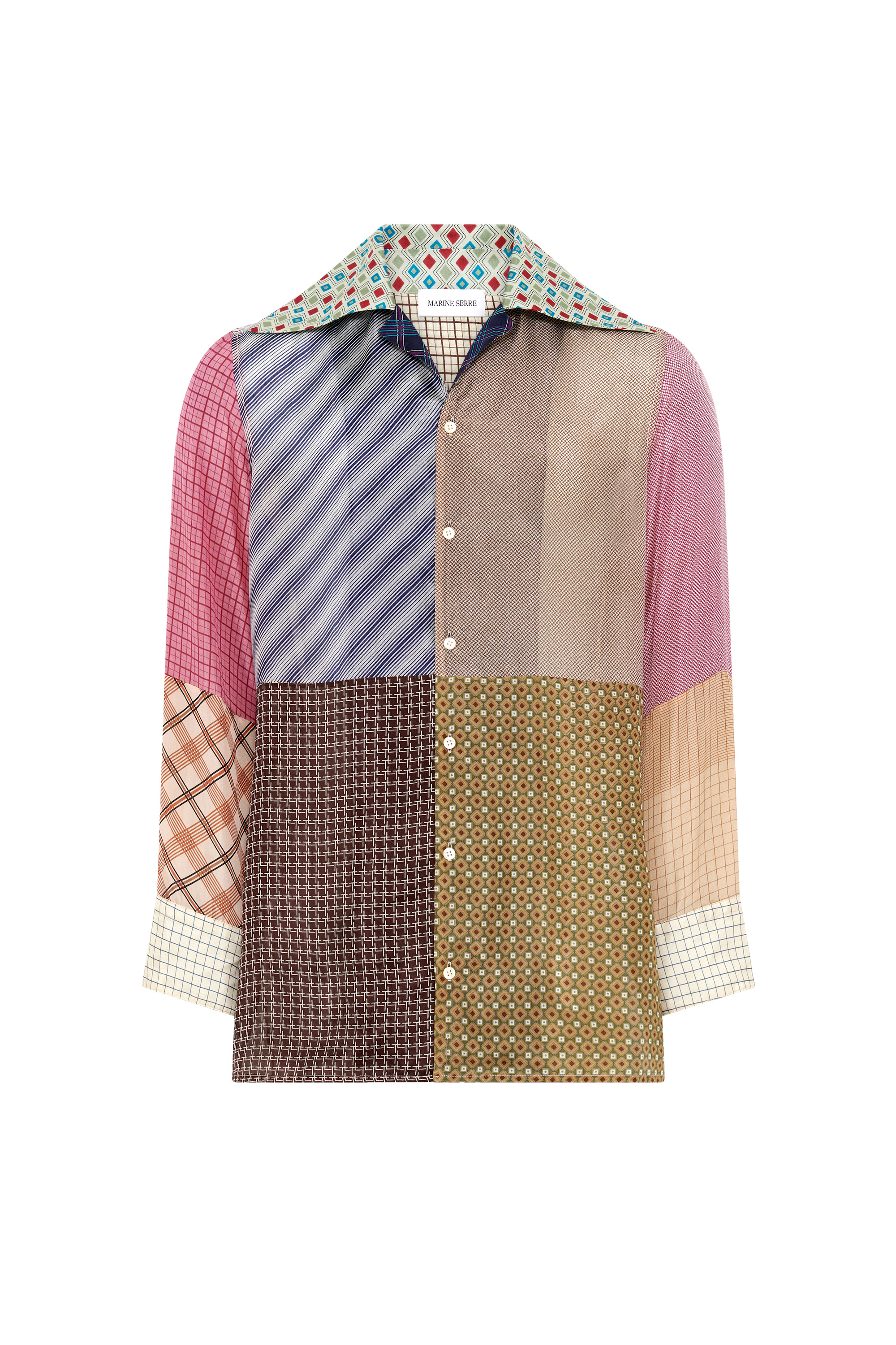 Regenerated Silk Scarves Lapel Collar Shirt - 3